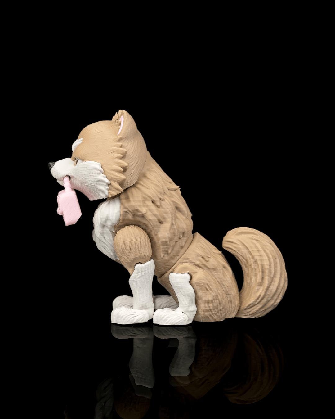 Articulated Pomeranian Dog Toy: Luna, Desk Companion, Dog Lover Gift