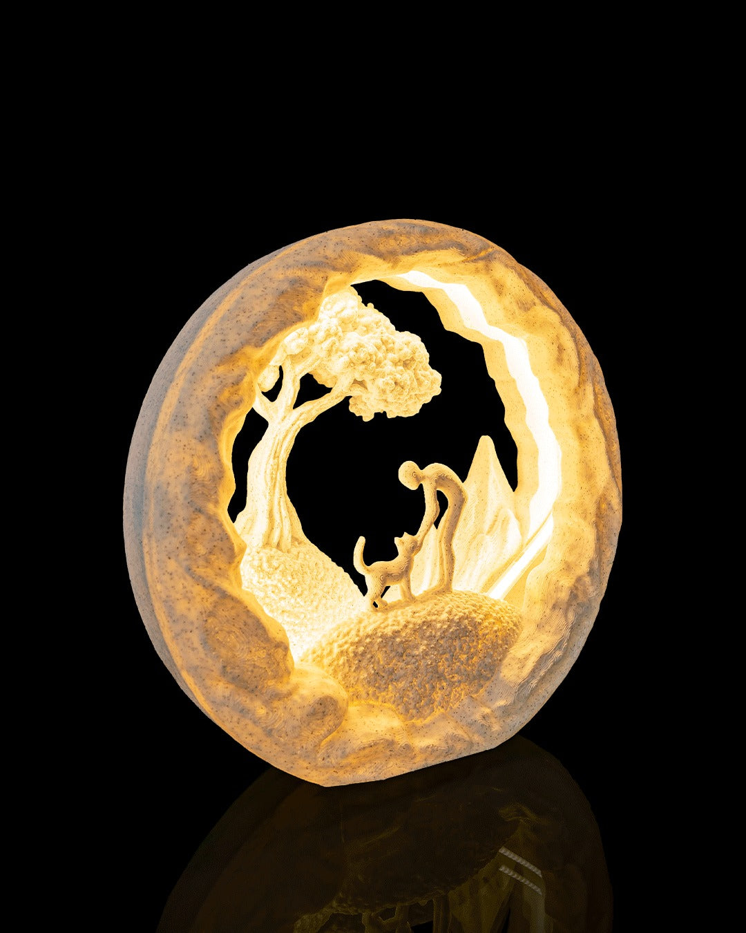 Best Friend Table Lamp — glowing, angled view