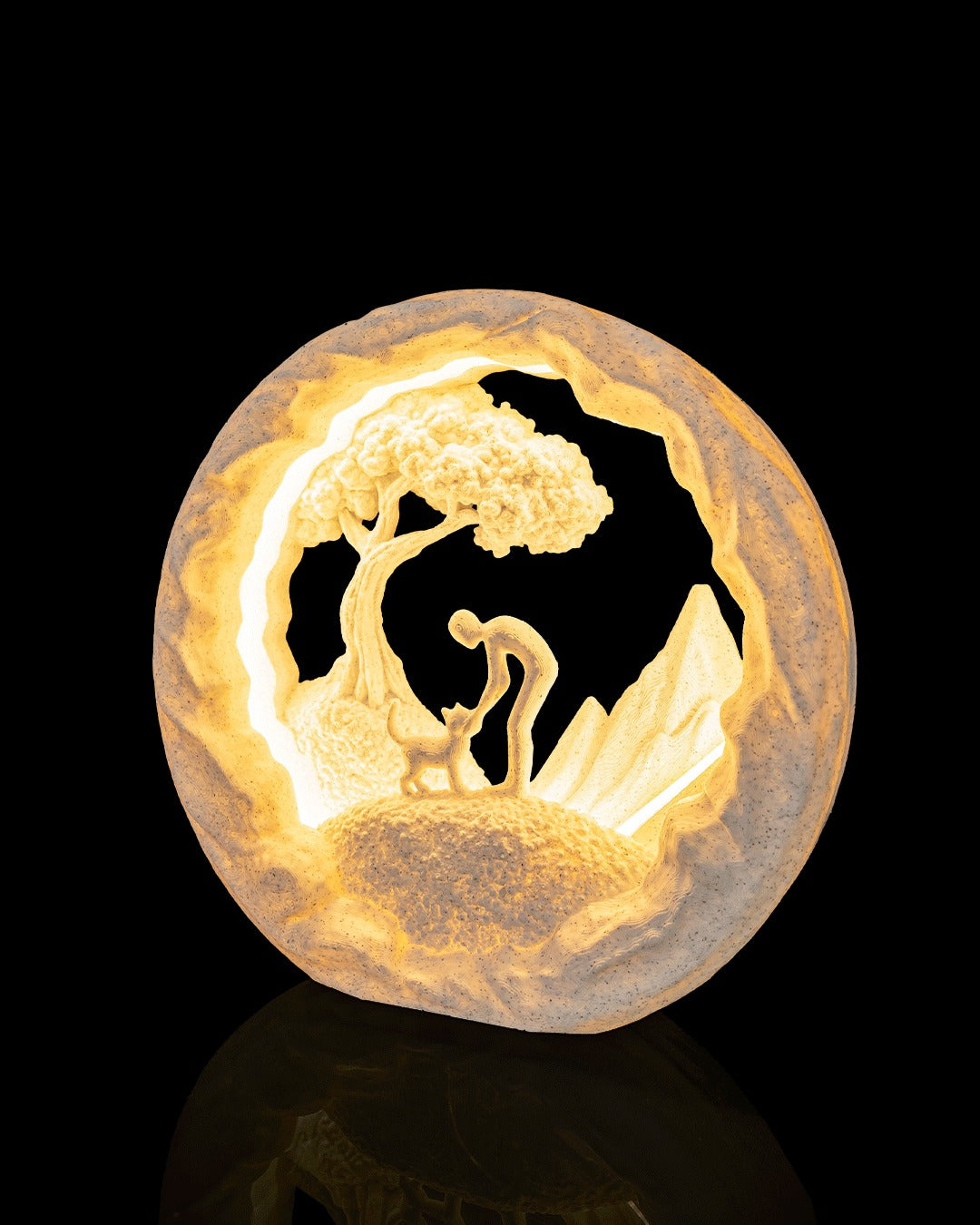 Best Friend Table Lamp — lit scene up close