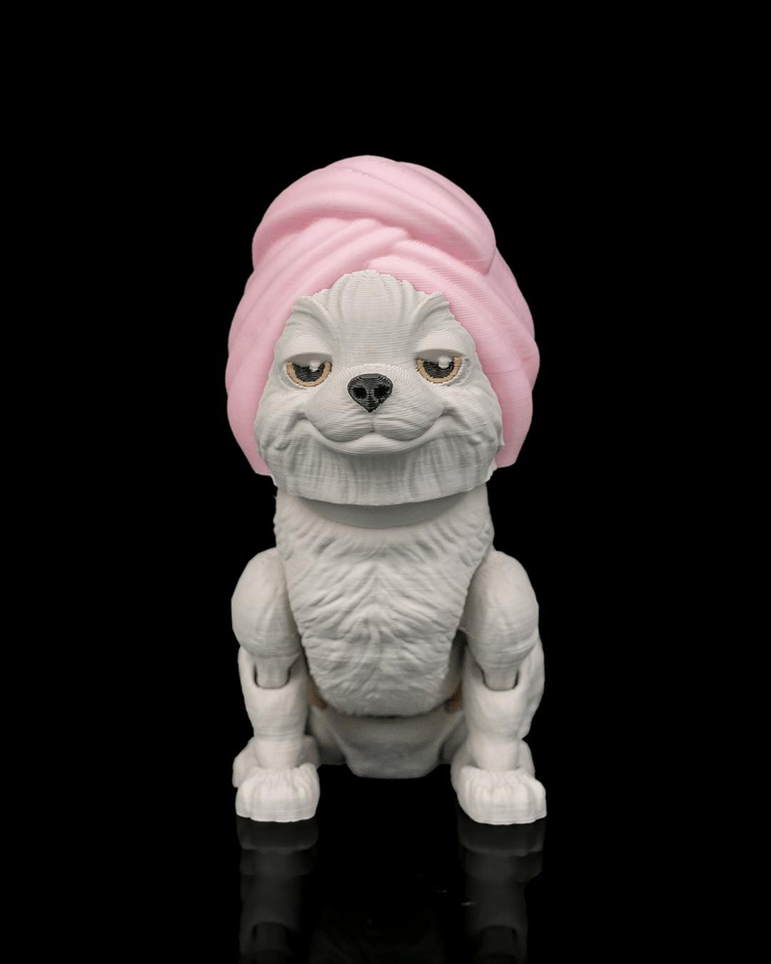 Articulated Shi TzuDog Toy: Princess, Desk Companion, Dog Lover Gift
