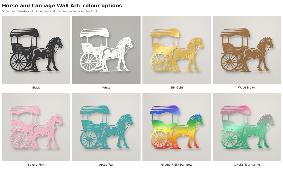 Horse and Carriage Wall Art — colour options