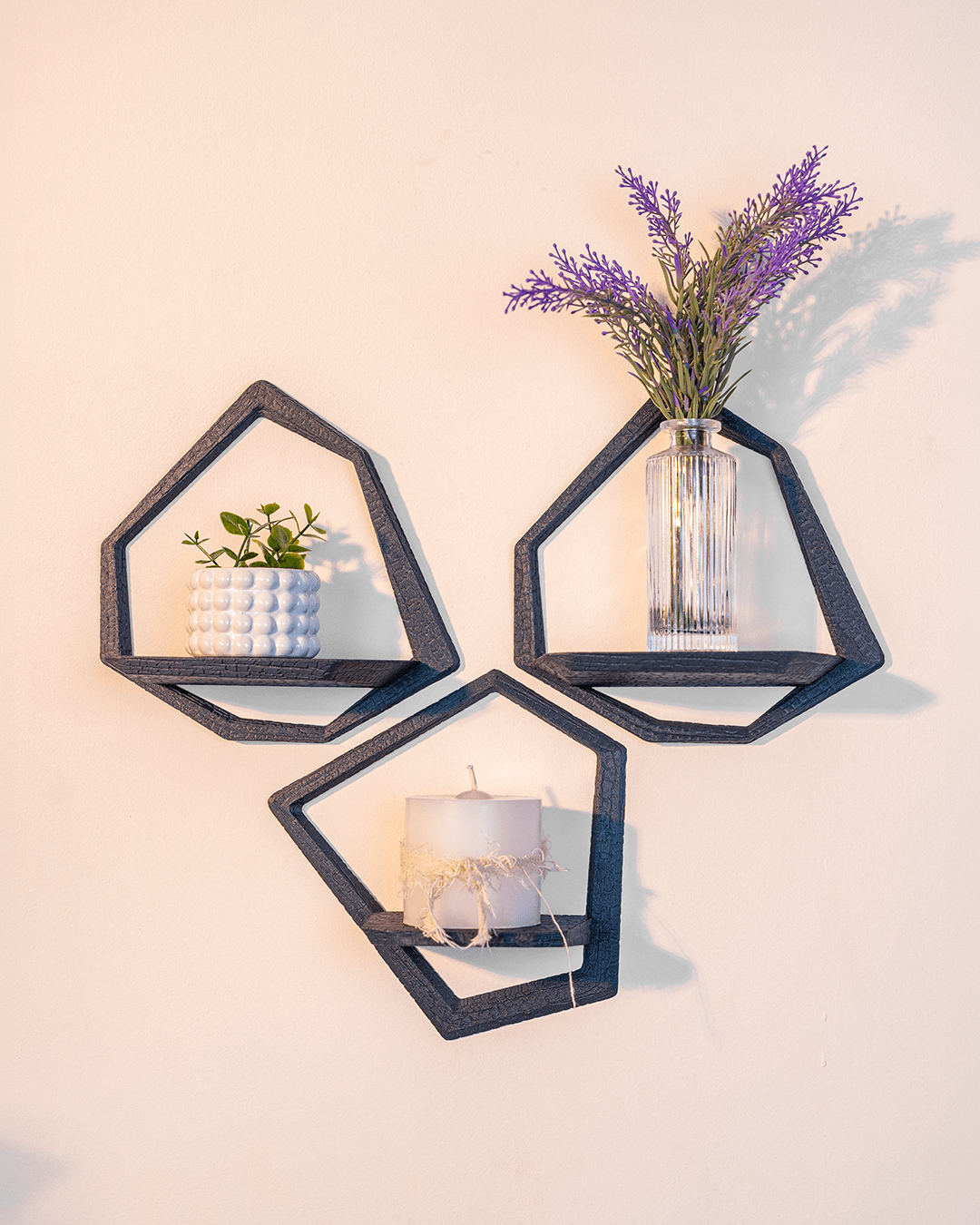 Charcoal Shelf mounted on wall