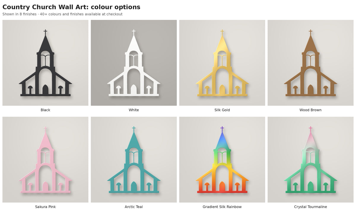 Country Church Wall Art — colour options