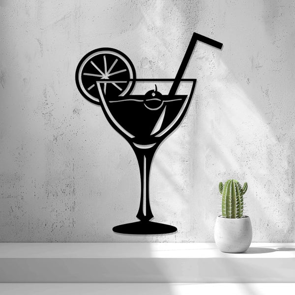 Cocktail Wall Art — shown in black on a wall