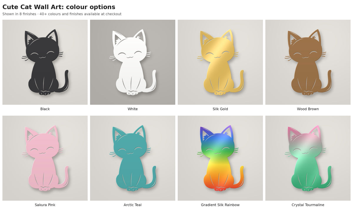 Cute Cat Wall Art — colour options