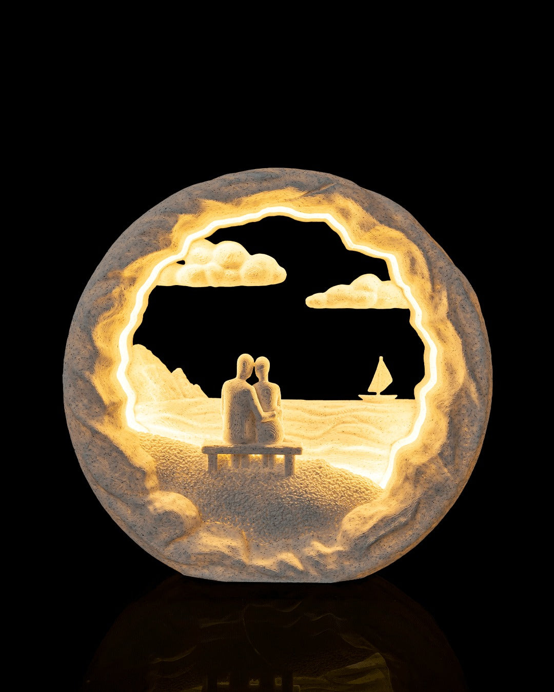 Dockside Dream Table Lamp — glowing warm, front view