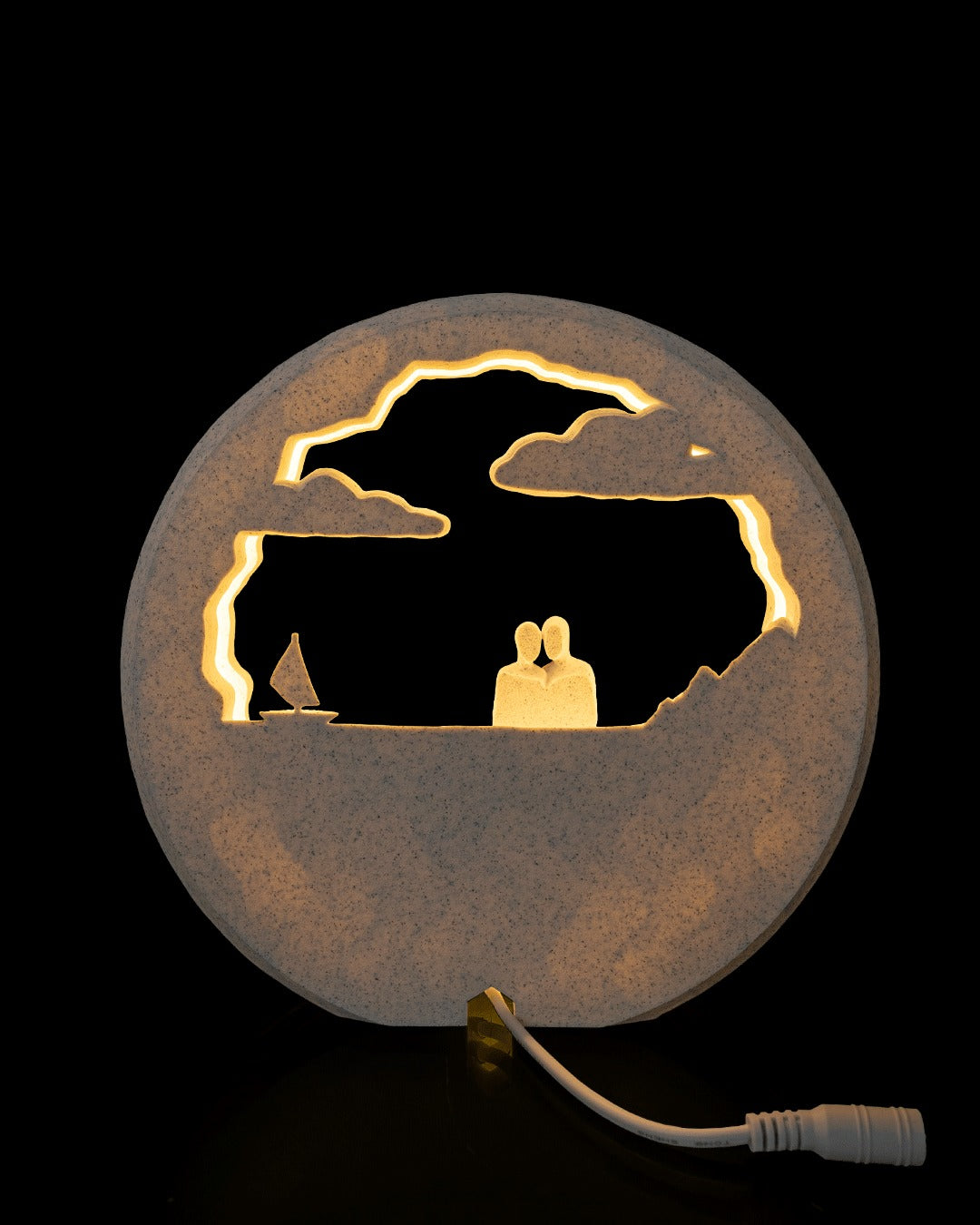 Dockside Dream Table Lamp — back view with the power cord