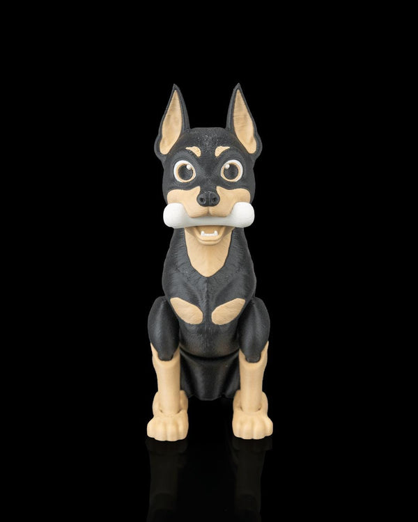 Articulated Doberman Dog Figure: Sleek, Loyal Desk Companion, Dog Lover Gift