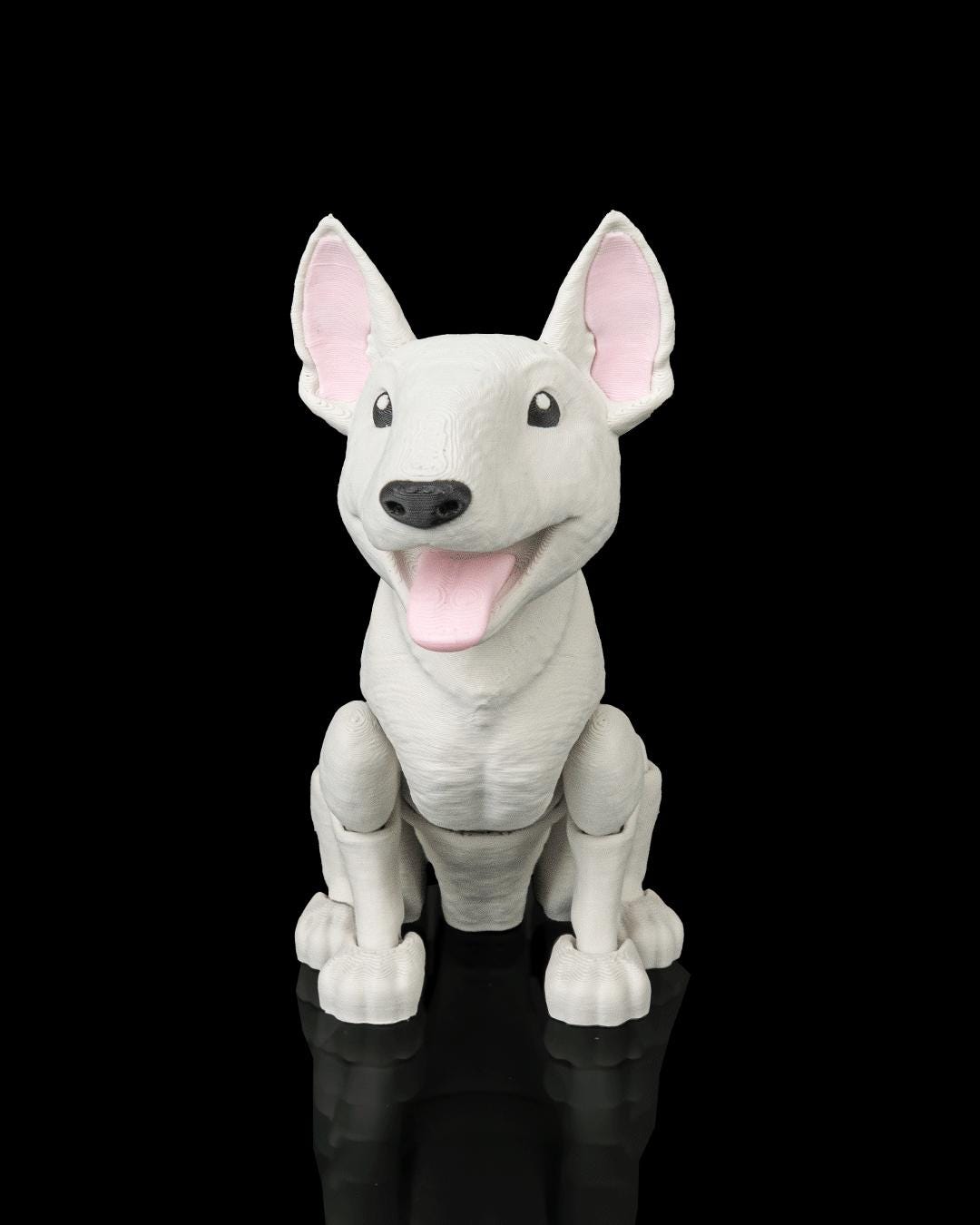 Articulated Bull Terrier Dog Toy: Poseable Desk Buddy, Dog Lover Collectible