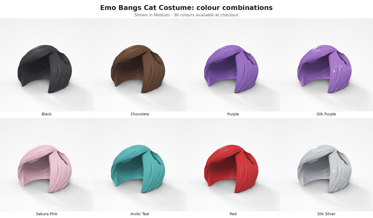 Emo Bangs Cat Costume — colour combinations grid