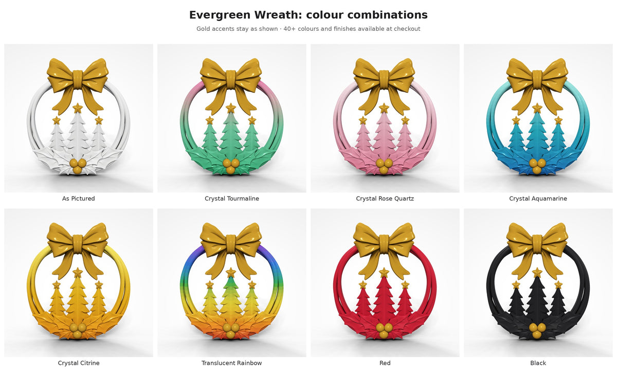 Evergreen Wreath — colour combinations
