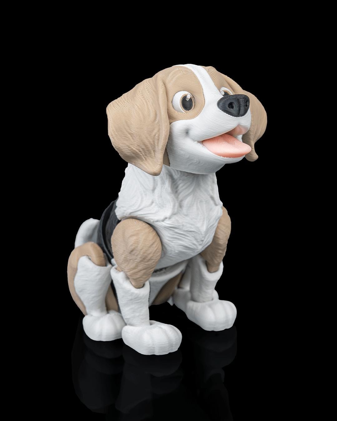 Articulated Beagle Dog Toy: Milo, Lifelike Poseable Desk Buddy, Dog Lover Gift