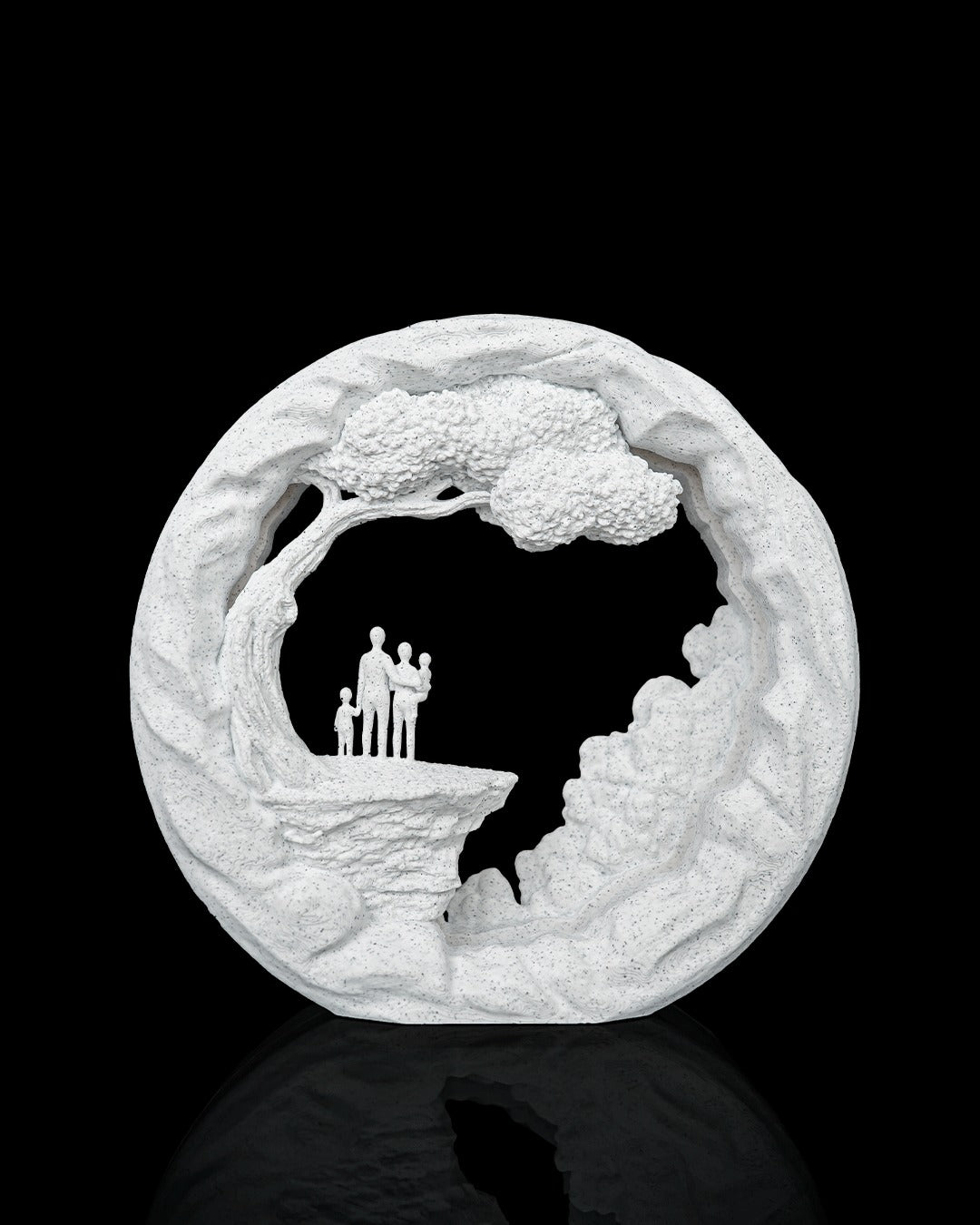 Family Tree Table Lamp — switched off, white print as pictured