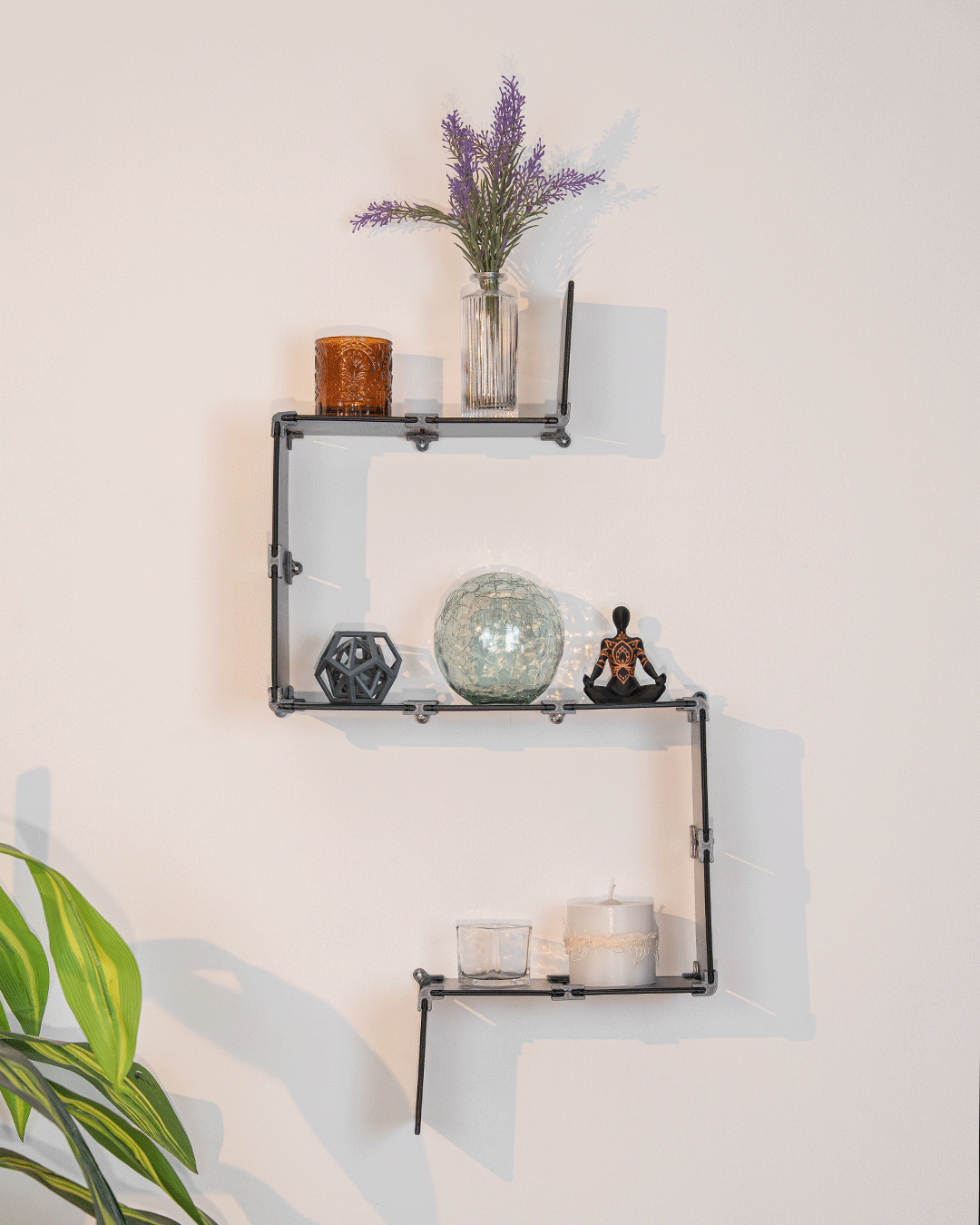 Folded Shelf styled with décor