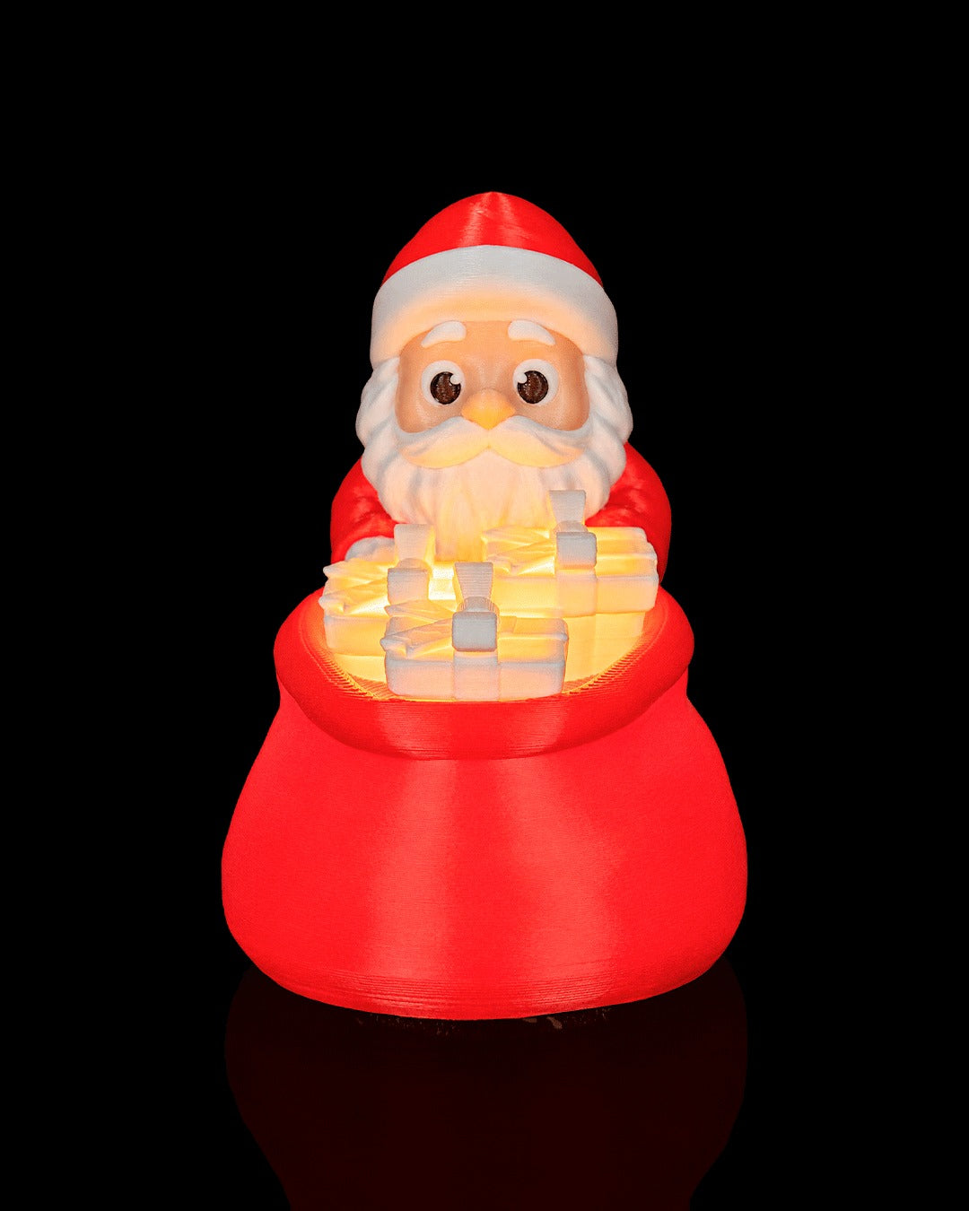 Glowing Gift Bag Table Lamp — lit, front view