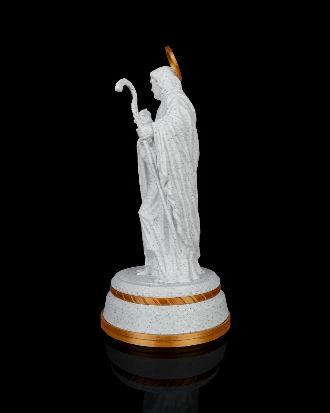 Good Shepherd Statue — side view with lamb and crook