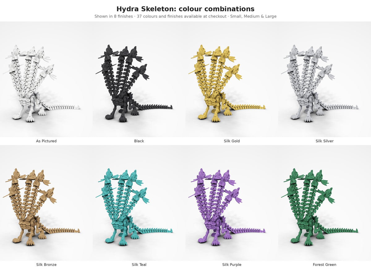 Articulated Hydra Skeleton Figure — colour combinations in eight finishes