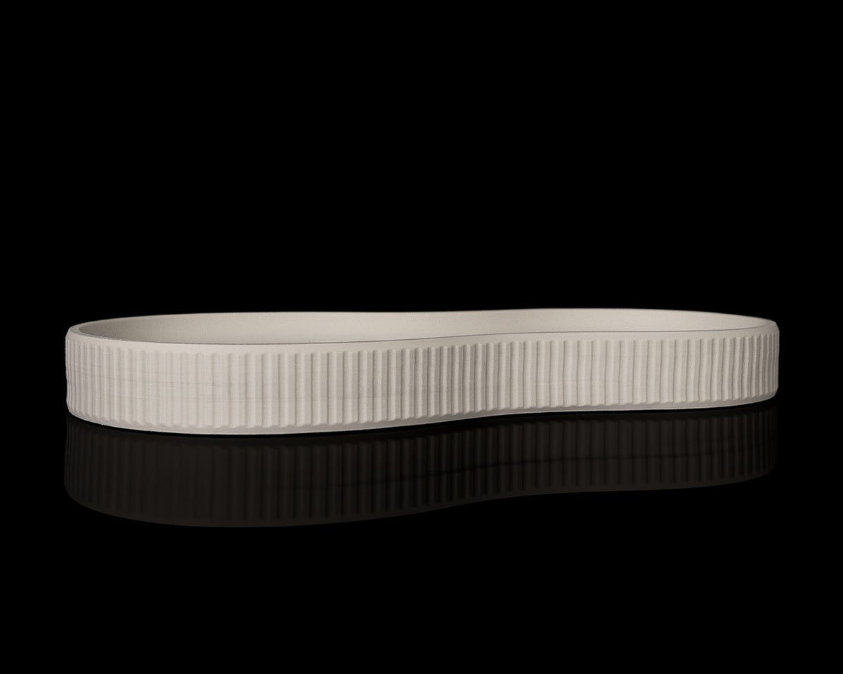 Kidney Tray and Candle Holder — ribbed side profile