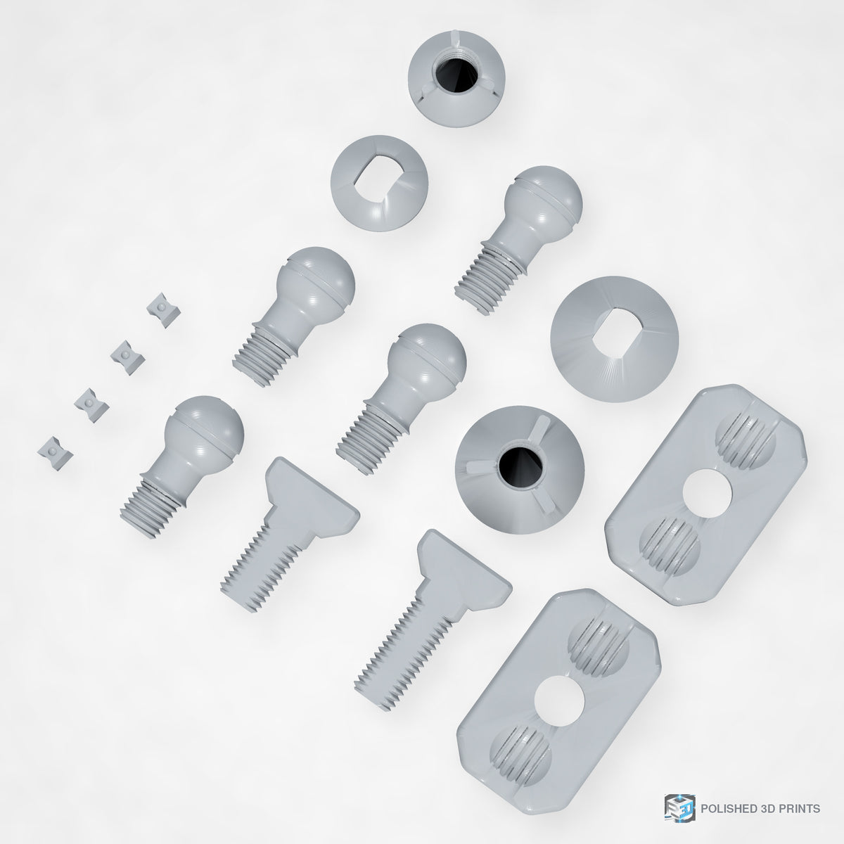 Link-A-Link Ball Joint Link – top-down view in PETG Grey