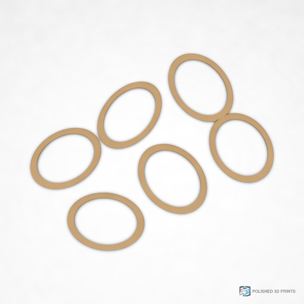 Link-A-Link Tension Band Pack – from above, pack of 10 heavy rubber bands, six shown (representative render; supplied bands may differ in colour and size)