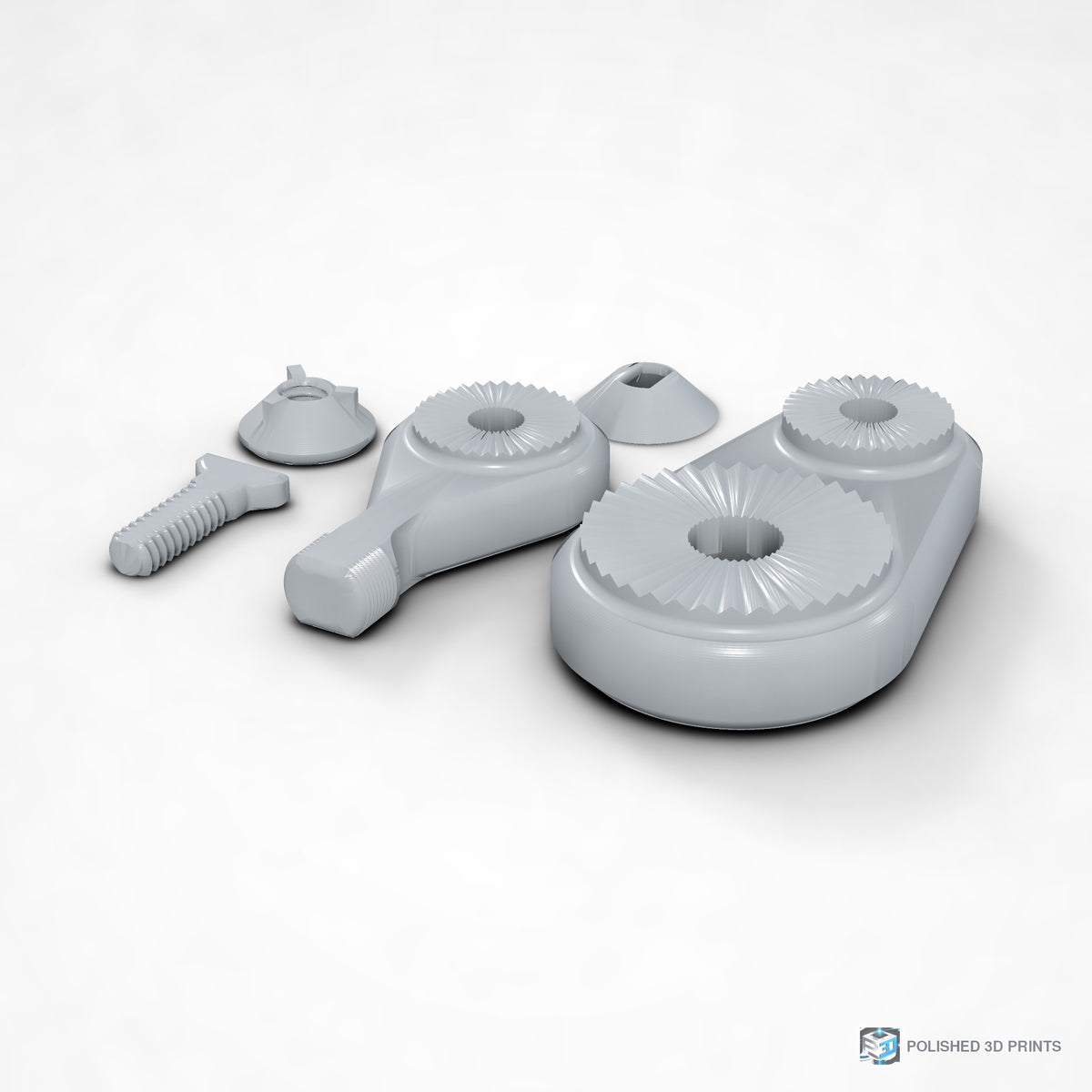 Link-A-Link Microphone Mount – three-quarter view in PETG Grey