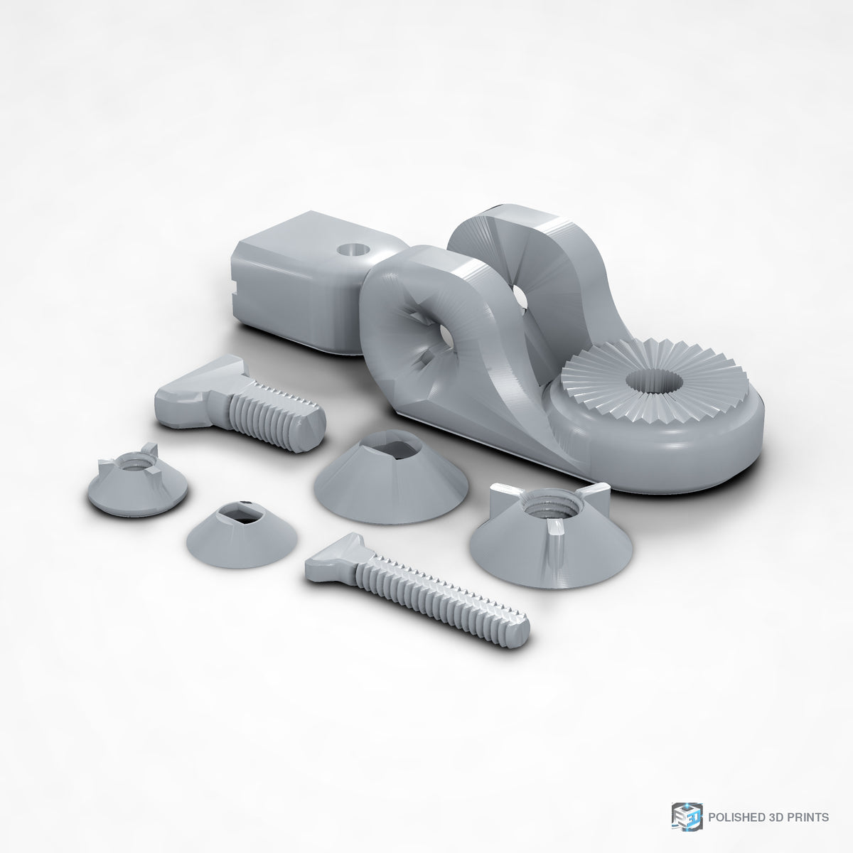 Link-A-Link Swivel Payload Link – right angle in PETG Grey