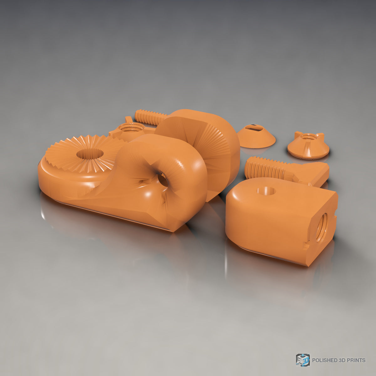 Link-A-Link Swivel Payload Link – in PETG Orange on a dark studio background