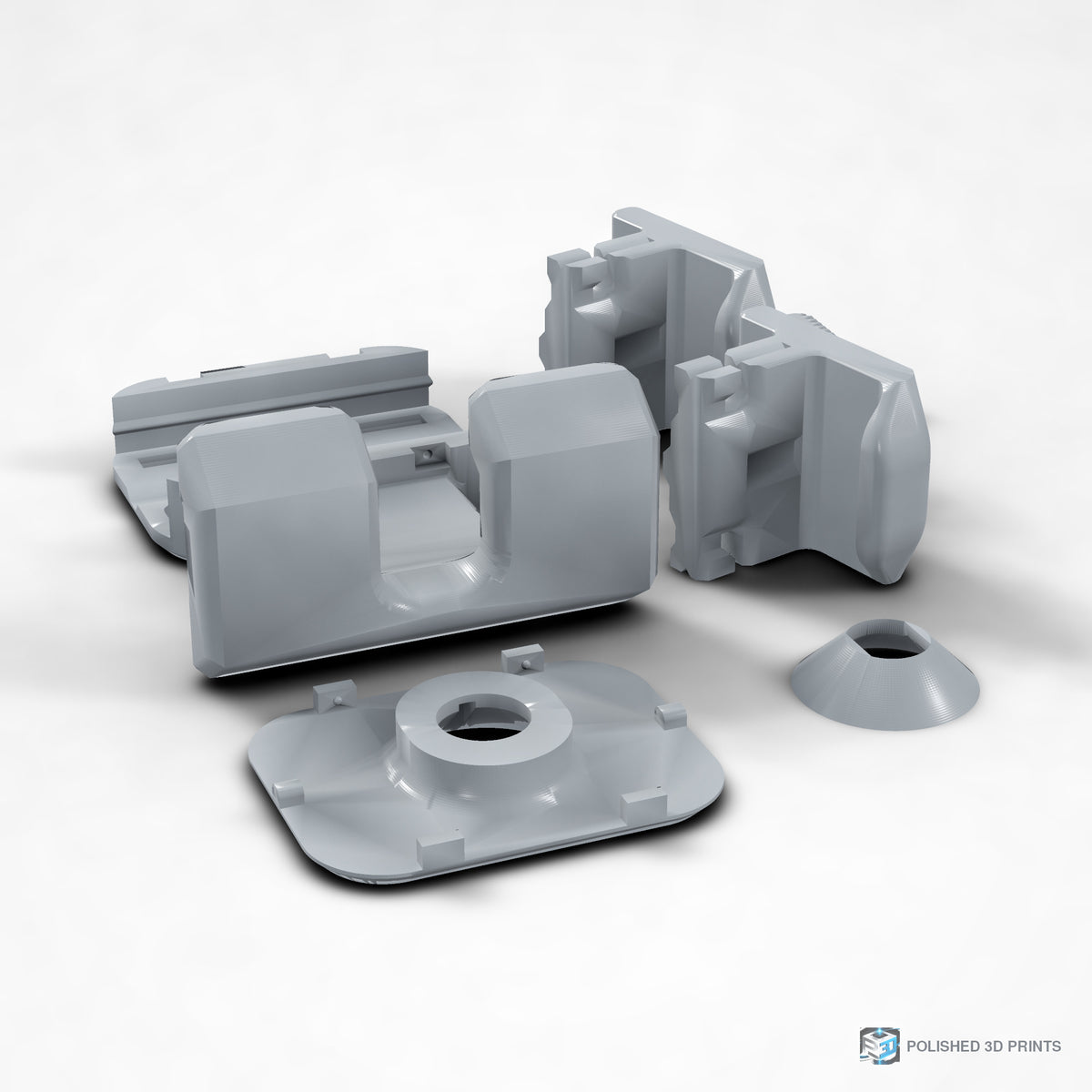 Link-A-Link Tensioned Phone Mount – rear view in PETG Grey