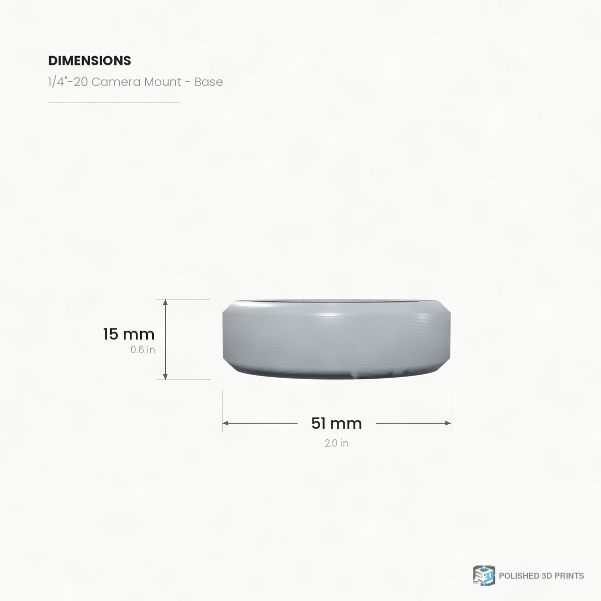 Link-A-Link 1/4"-20 Camera Mount – dimensions drawing