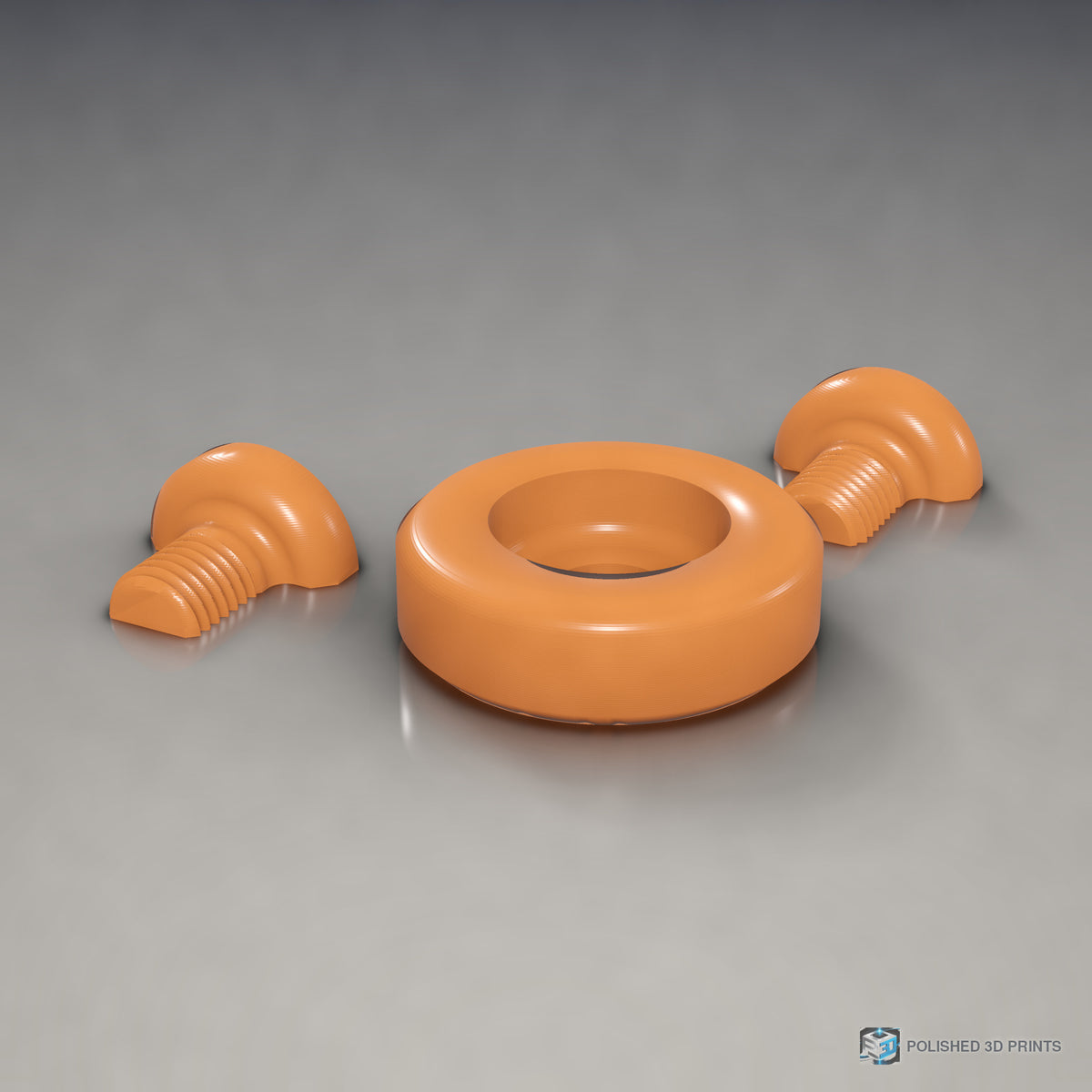Link-A-Link 1/4"-20 Camera Mount – in PETG Orange on a dark studio background