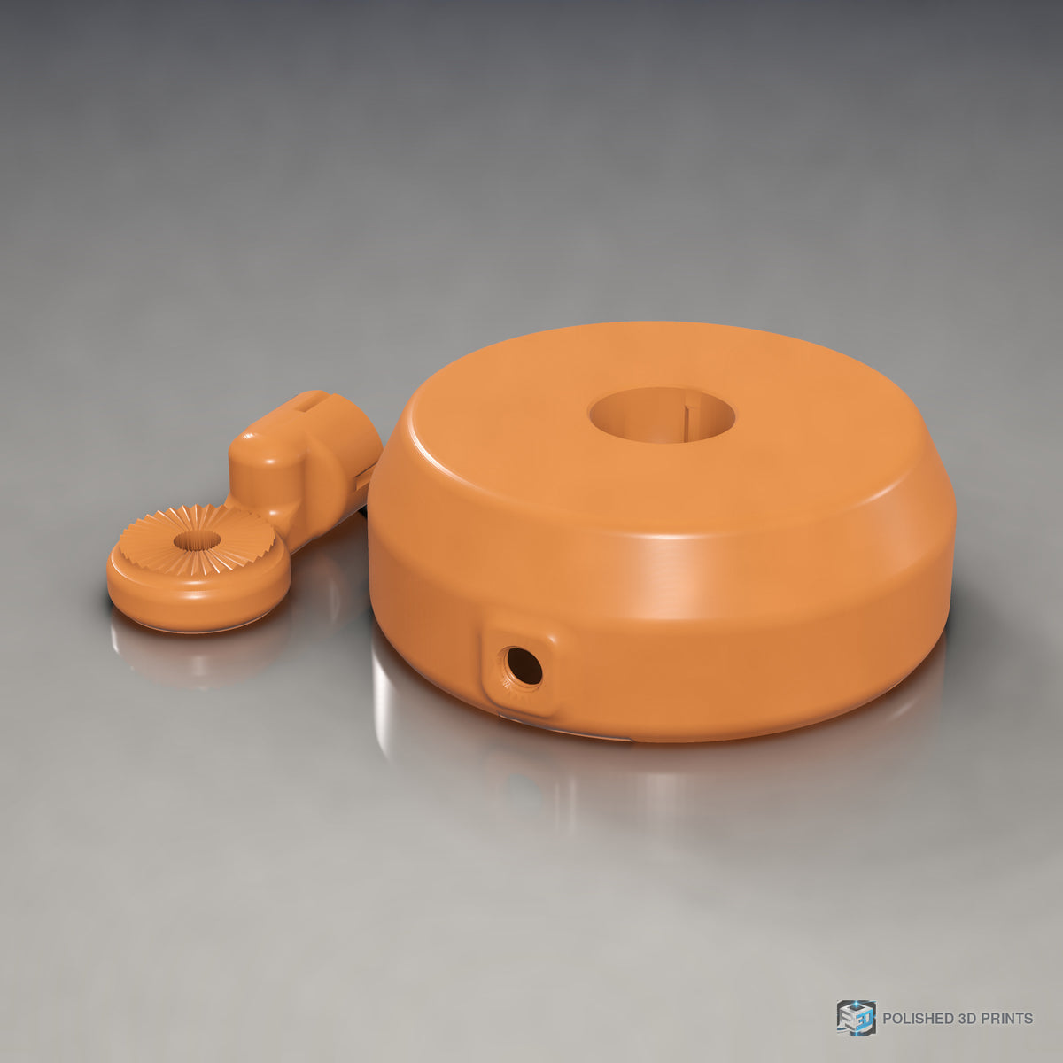 Link-A-Link Weighted Base – in PETG Orange on a dark studio background