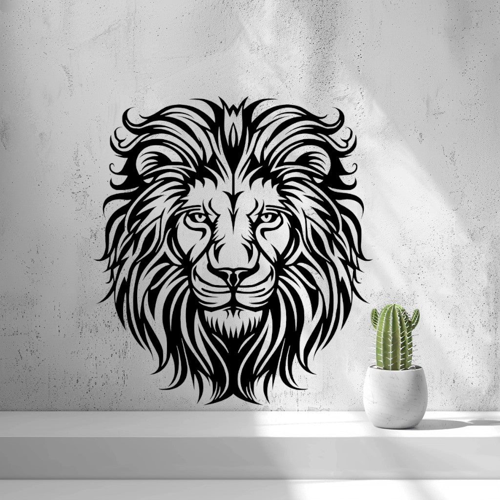 Lion Head Wall Art — another view on a wall