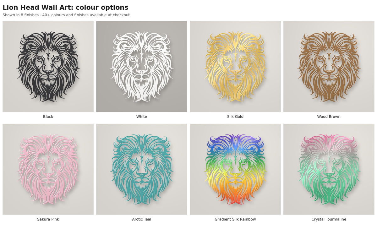 Lion Head Wall Art — colour options