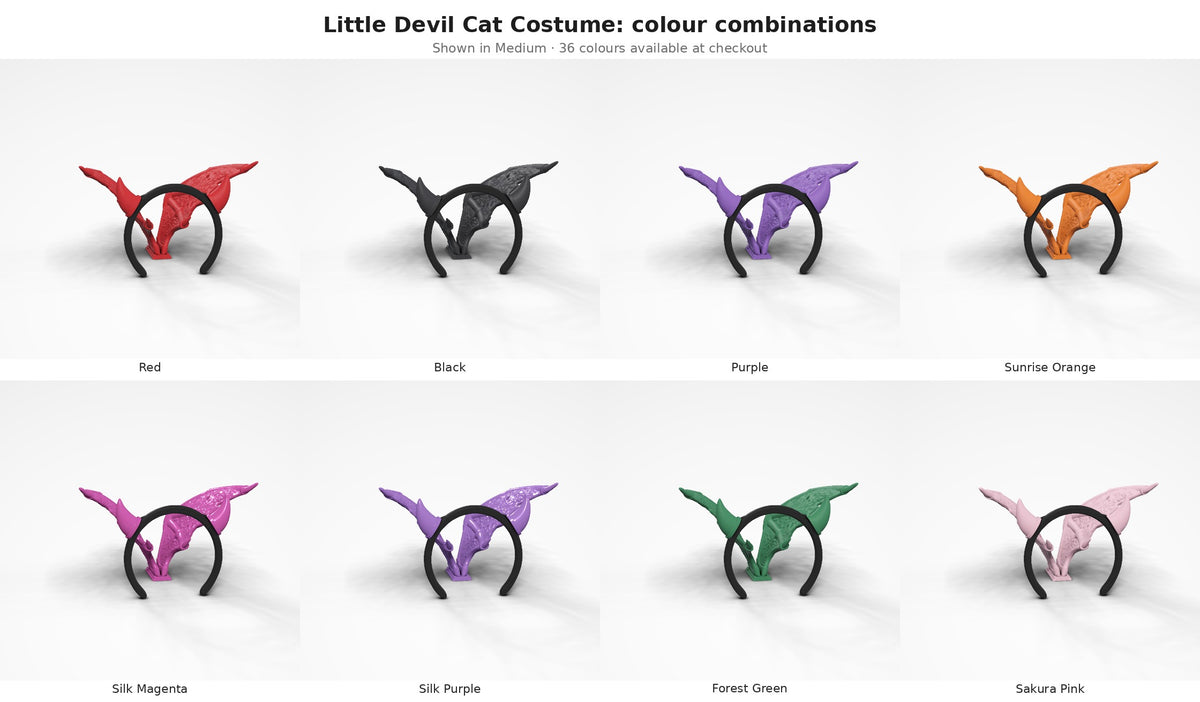Little Devil Cat Costume — colour combinations grid