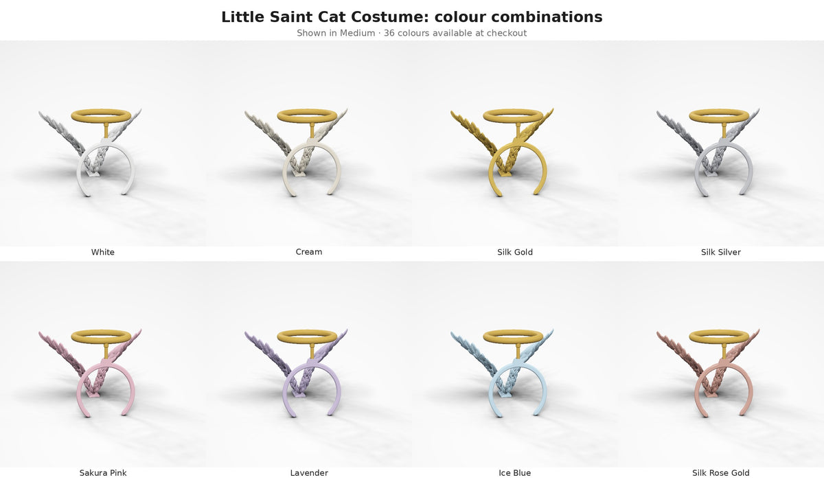 Little Saint Cat Costume — colour combinations grid