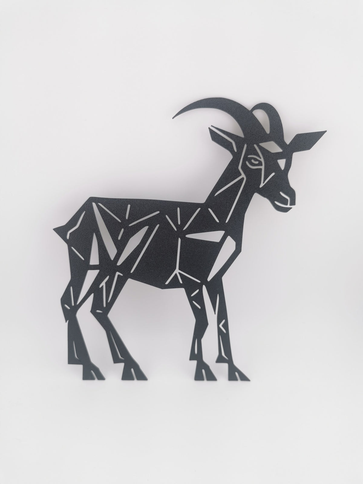 Low Poly Goat Wall Art — the printed piece