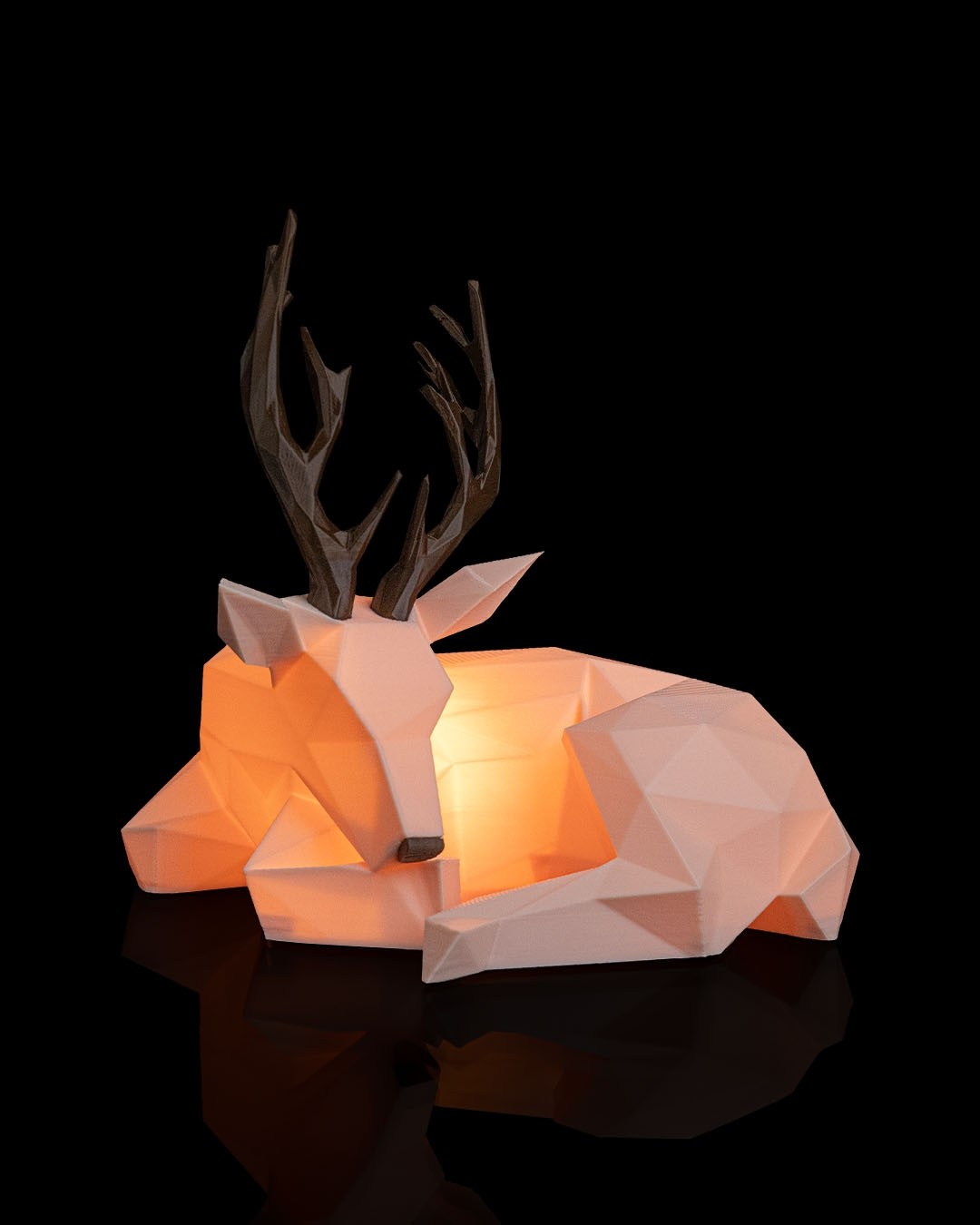 Lowpoly Reindeer Table Lamp — as pictured