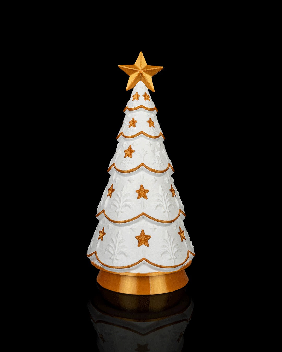 Luminous Tree Table Lamp — scalloped tree unlit