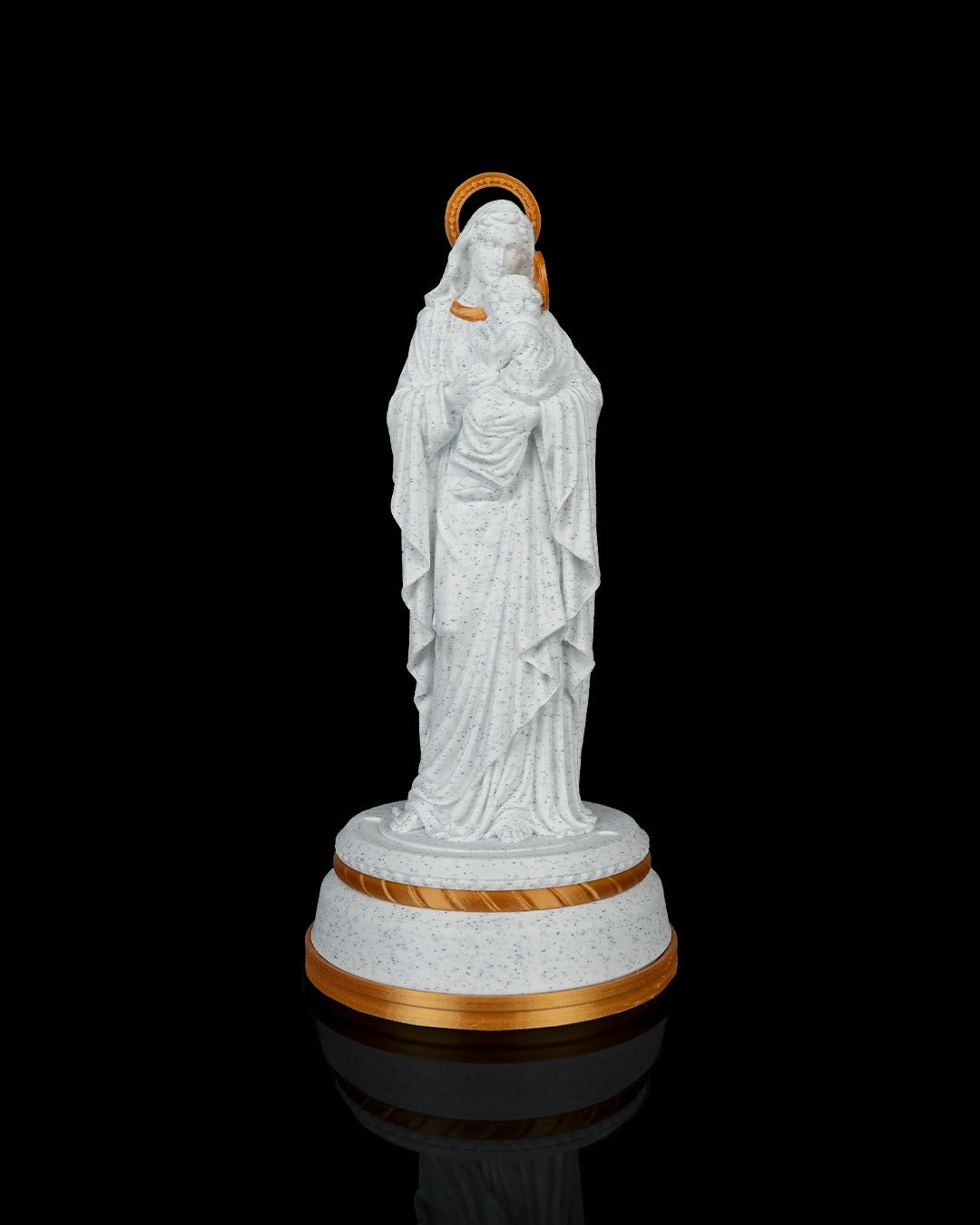 Mary and Jesus Statue — 160 mm statue switched off, front view