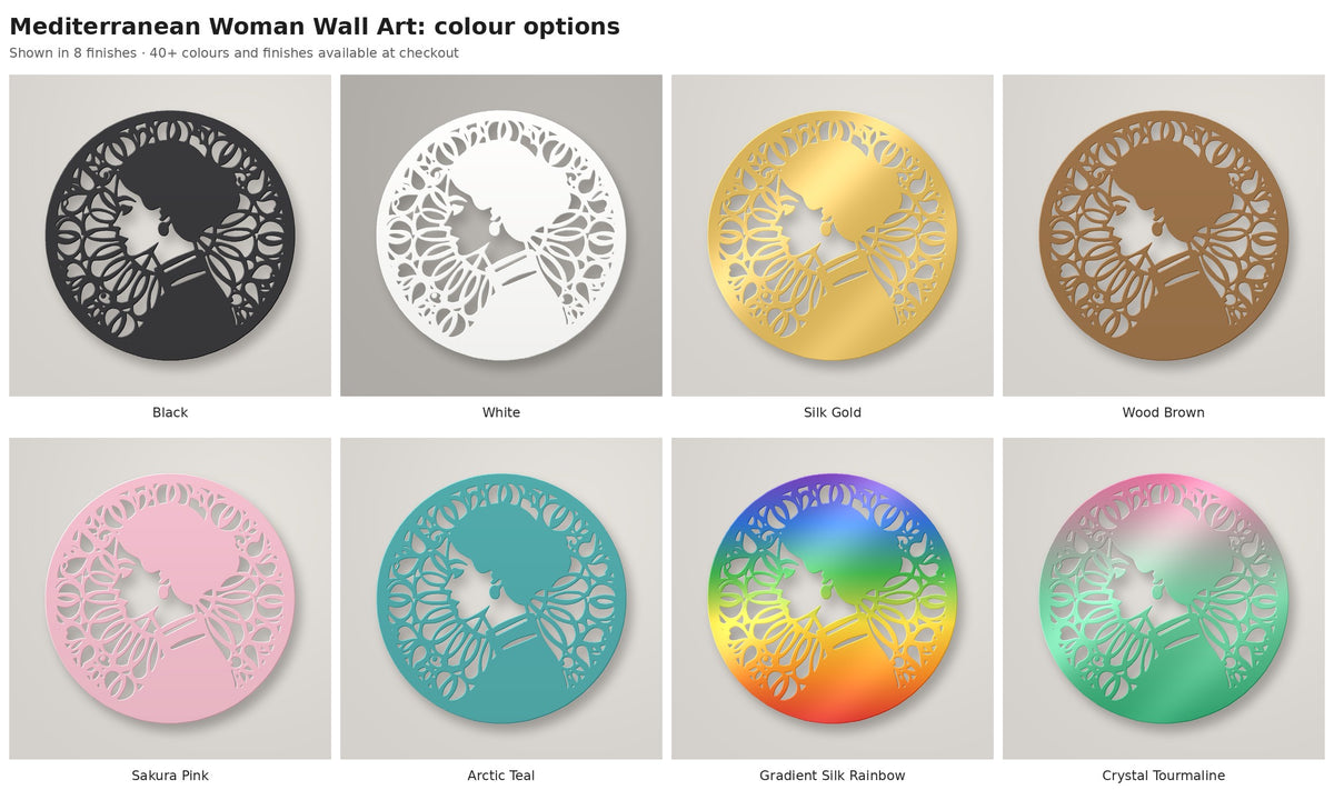 Mediterranean Woman Wall Art — colour options