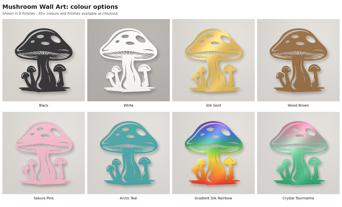 Mushroom Wall Art — colour options