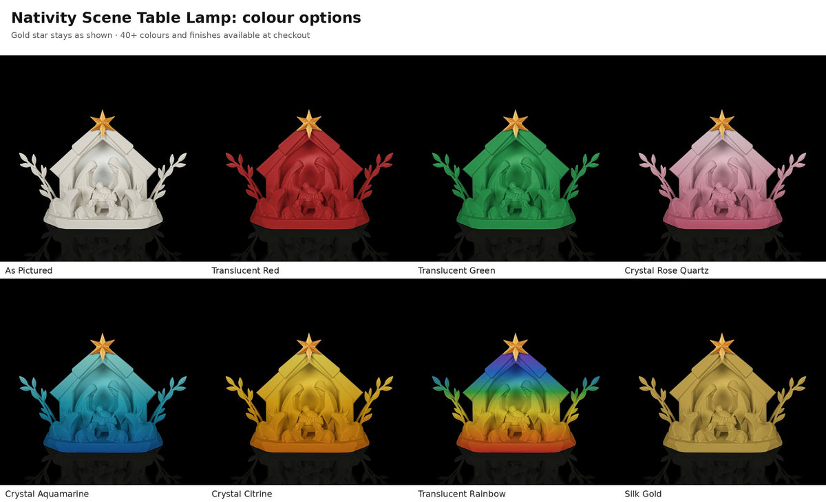 Nativity Scene Table Lamp — colour options
