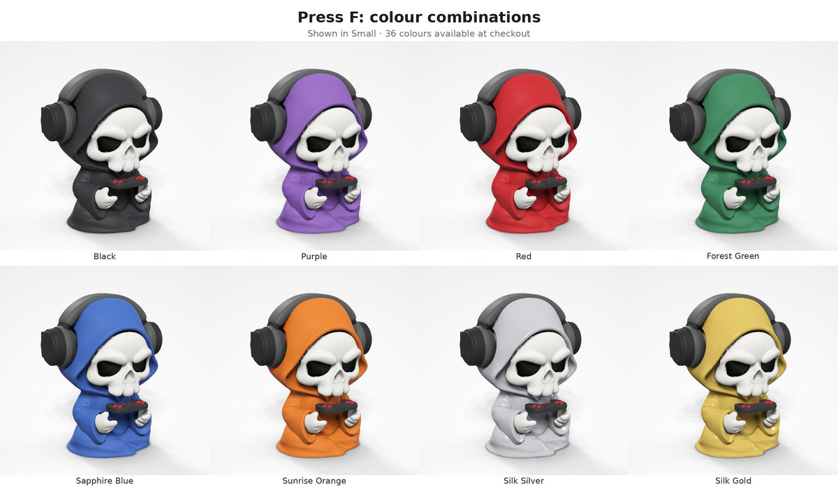Press F — colour combinations grid