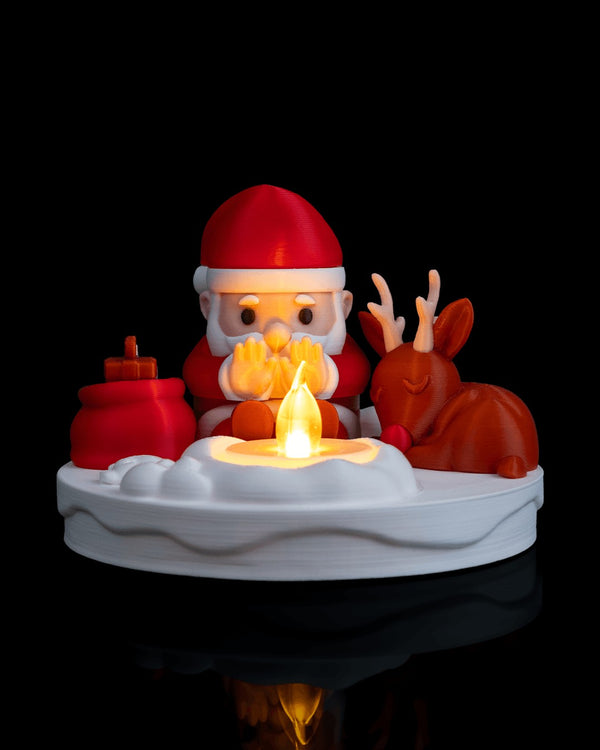 Santa's Bonfire Table Lamp — as pictured