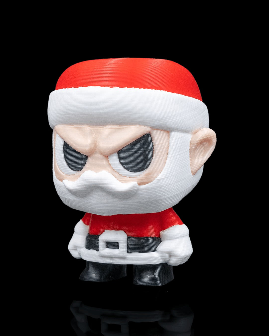 Santy Claus 3D-printed Christmas keyring — three-quarter view