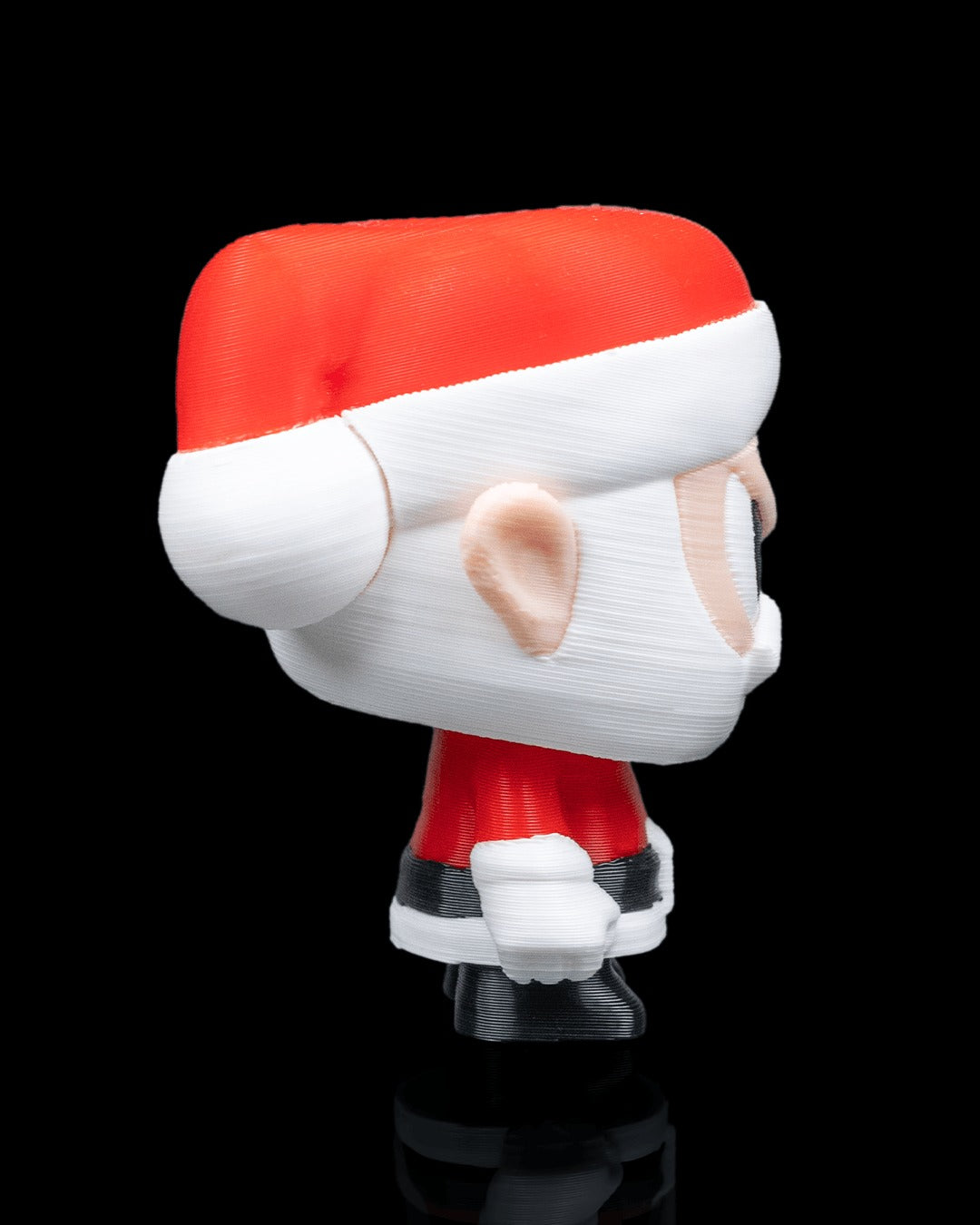 Santy Claus 3D-printed Christmas keyring — side profile