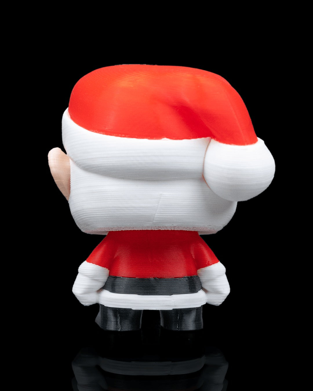 Santy Claus 3D-printed Christmas keyring — rear three-quarter view
