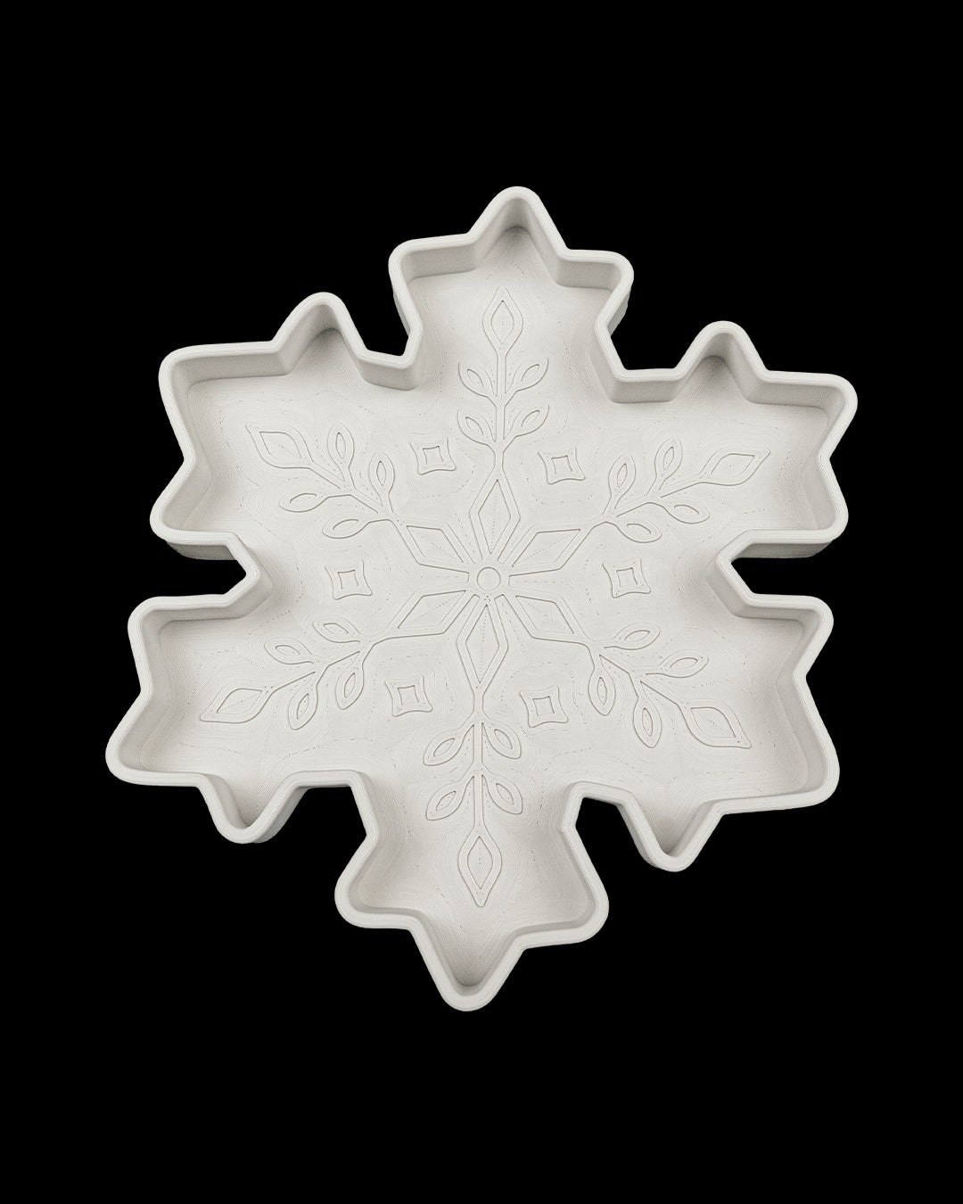 Snowflake Tray — all-white version with embossed snowflake
