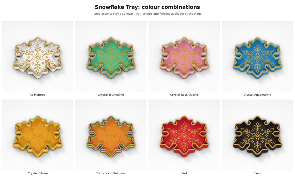 Snowflake Tray — colour combinations