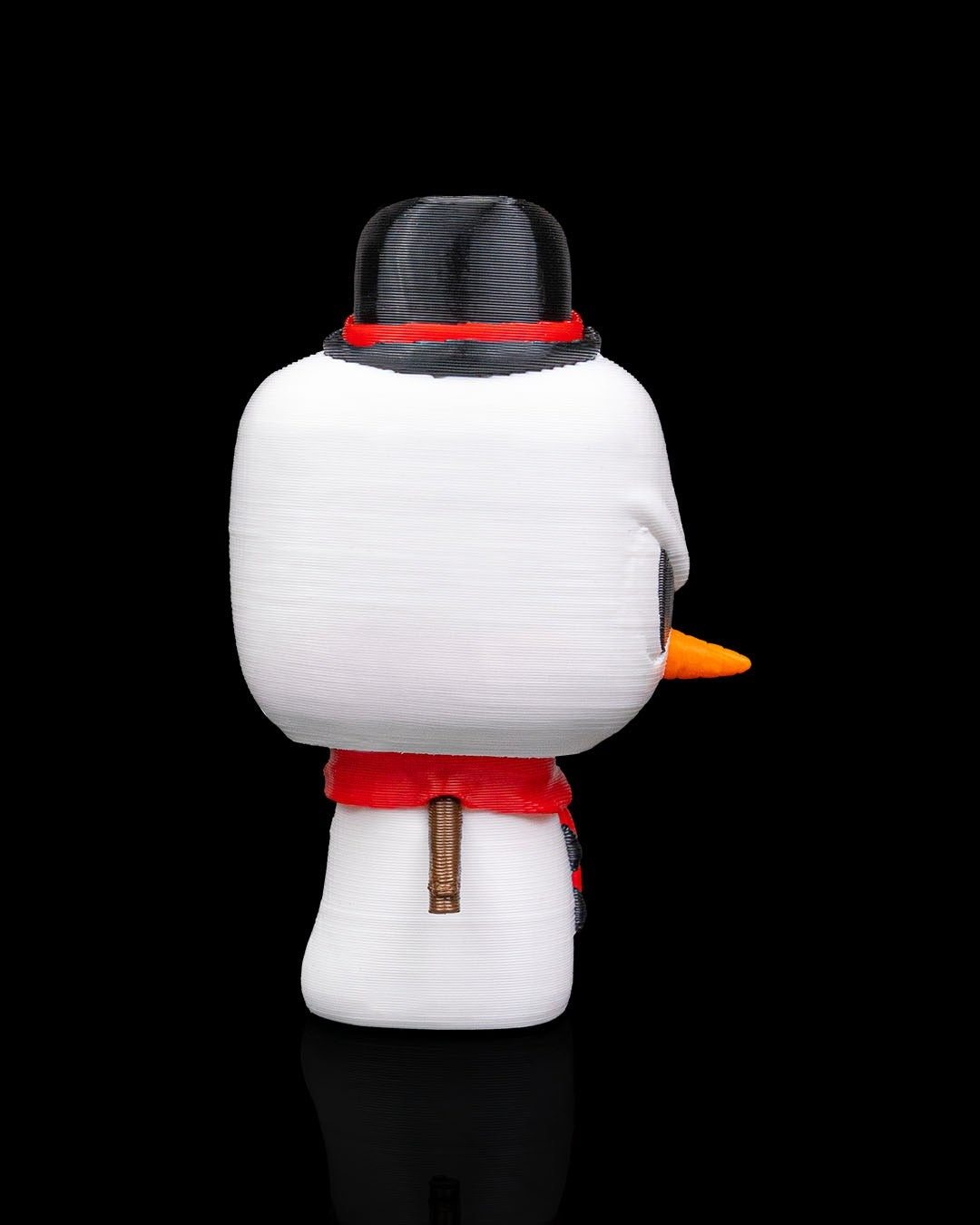 Snowmanty 3D-printed Christmas keyring — side profile